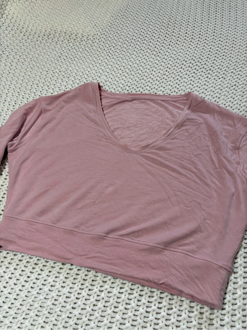 lululemon BeCalm scoop neck pullover in pink haze size small